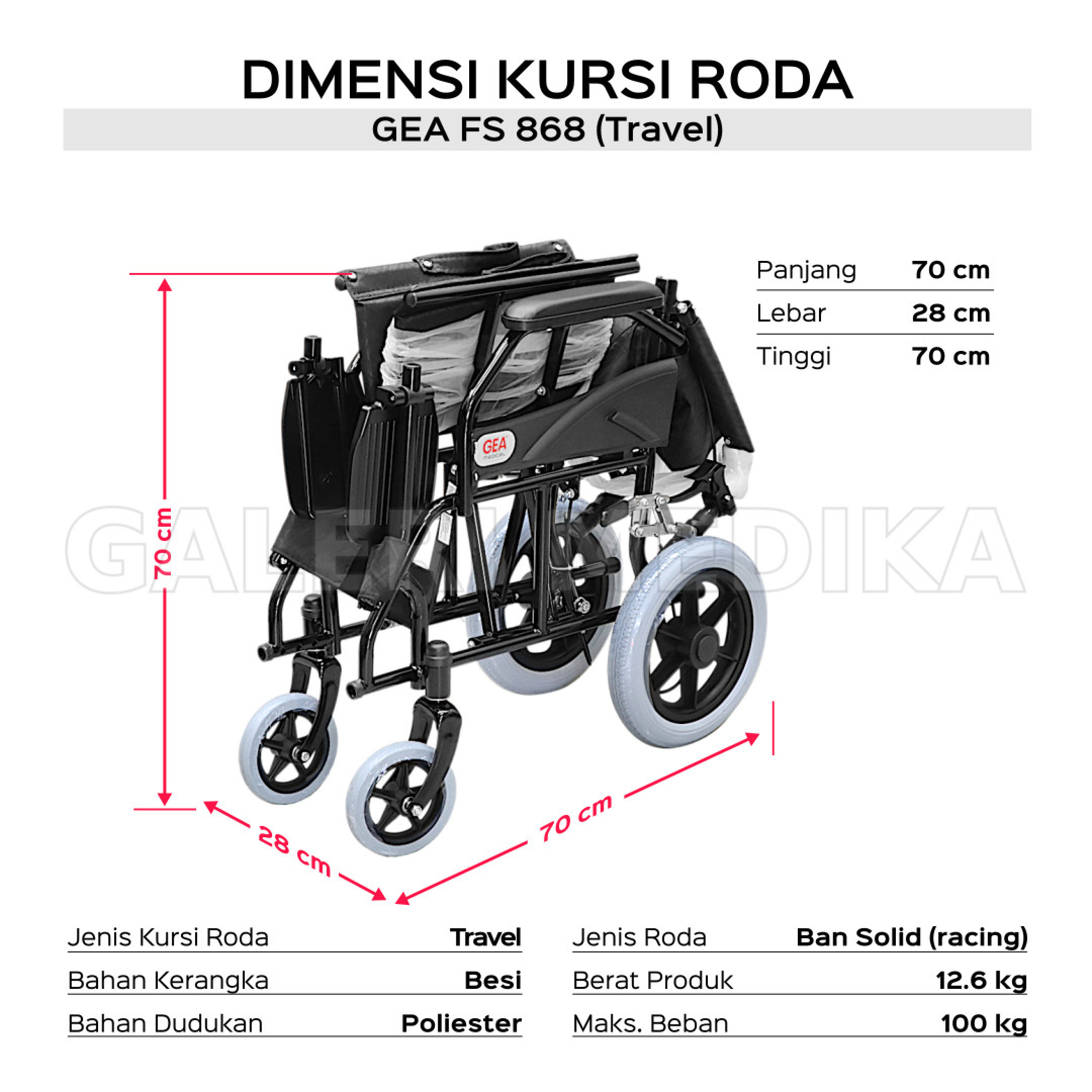 Kursi Roda Gea Fs Wheelchair Economy Galeri Medika