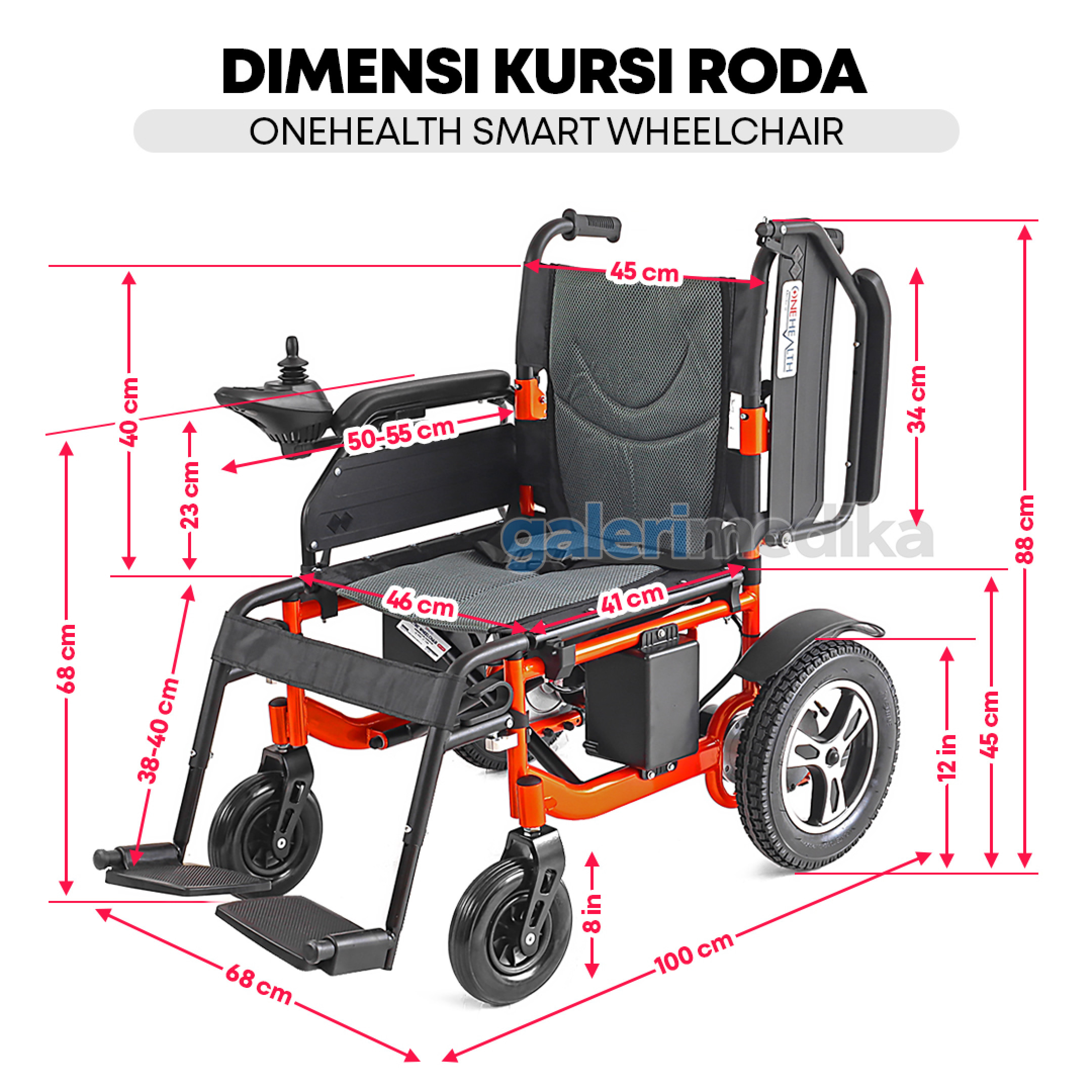 Kursi Roda Travel Elektrik Onehealth Smart Wheelchair Galeri Medika