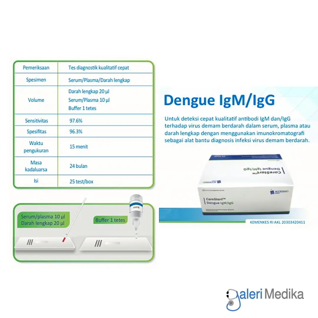 CareStart Alat Tes Demam Berdarah Dengue IgM/IgG Box Isi 25 pcs