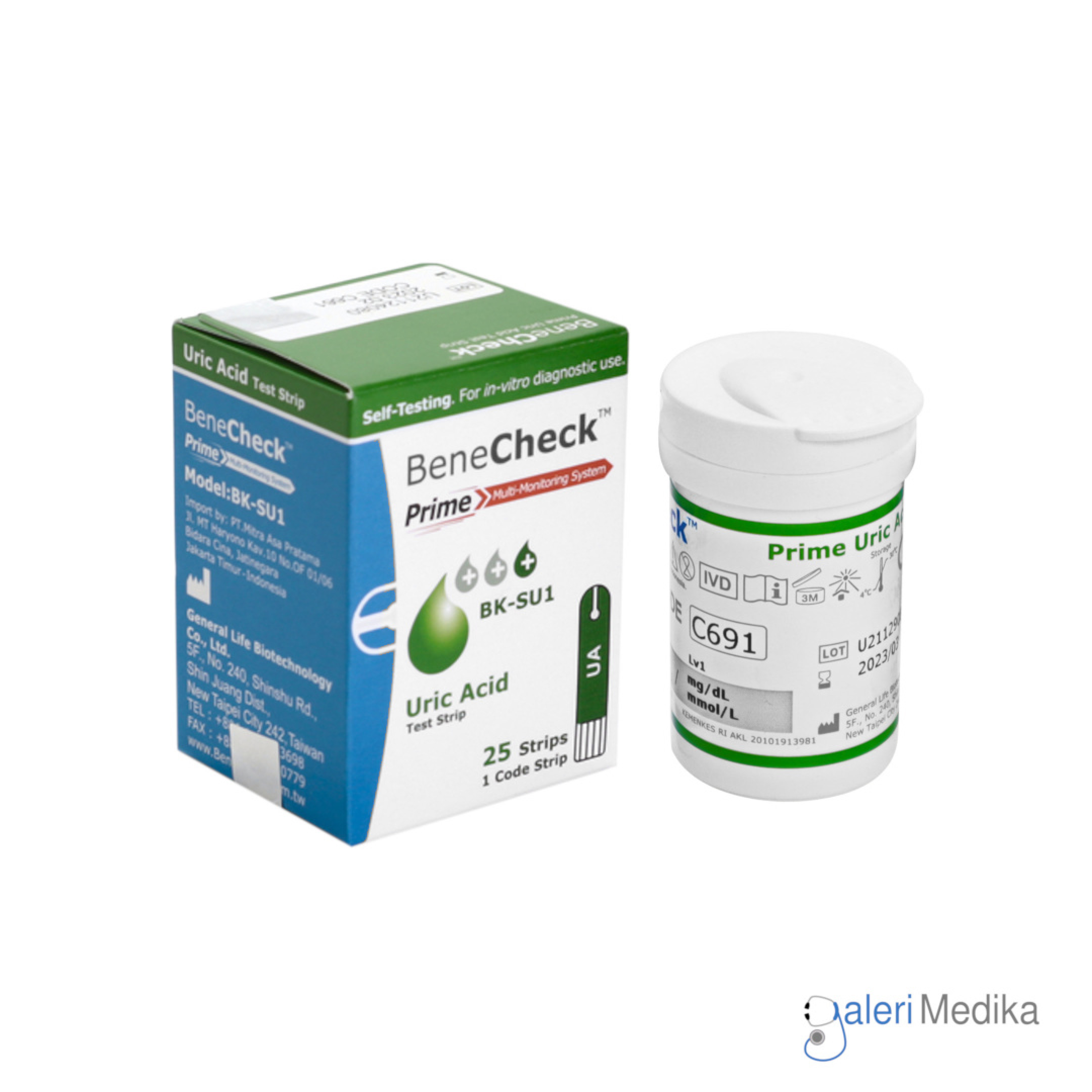 Benecheck Prime - Test Strip Asam Urat | Galeri Medika