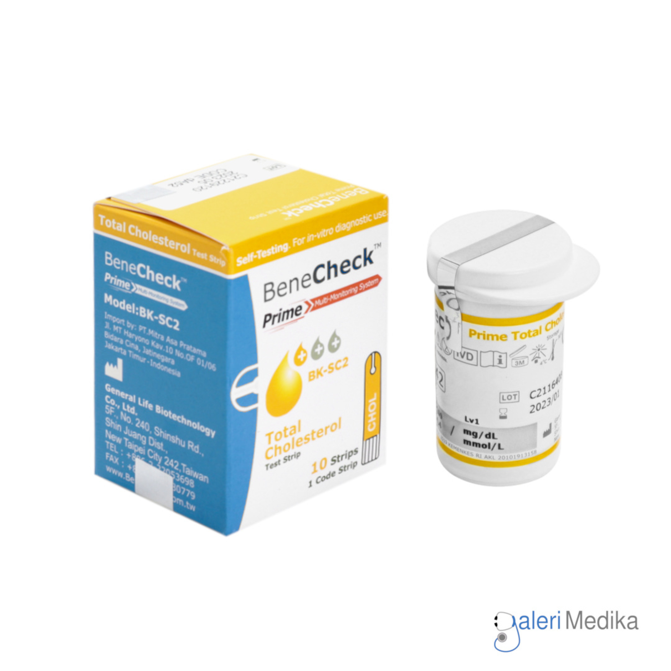 Benecheck Prime Test Strip Kolestrol Galeri Medika