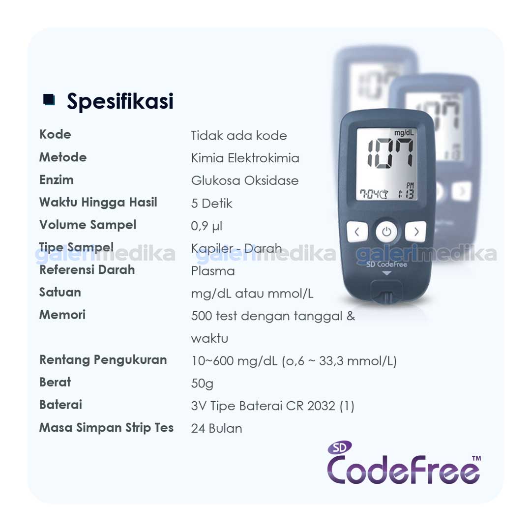 Alat Cek Gula Darah SD Biosensor CodeFree Kits