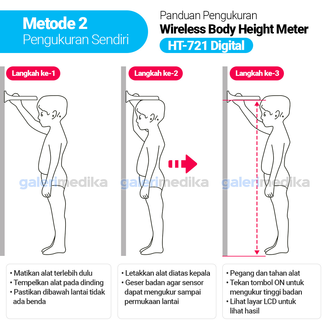 Pengukur Tinggi Badan OneHealth HT-721 Digital Stature Meter