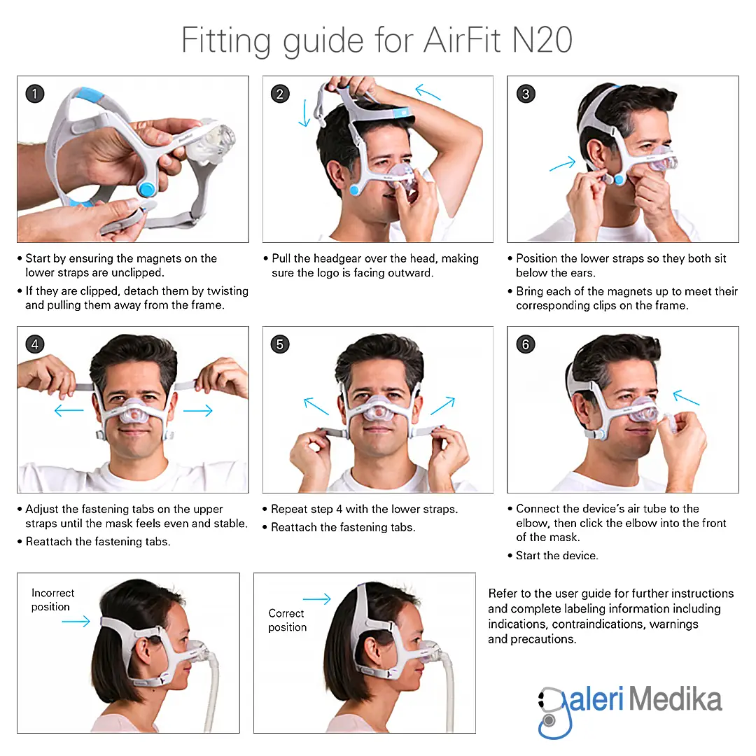 ResMed AirFit N20 Nasal CPAP Mask Magnetic clips