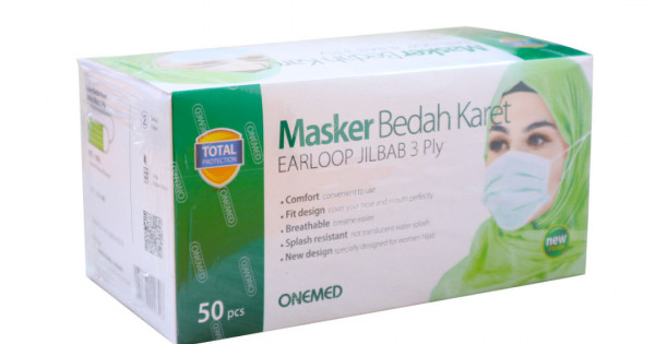 OneMed Masker  Hijab Masker  Jilbab Masker Bedah  Karet  