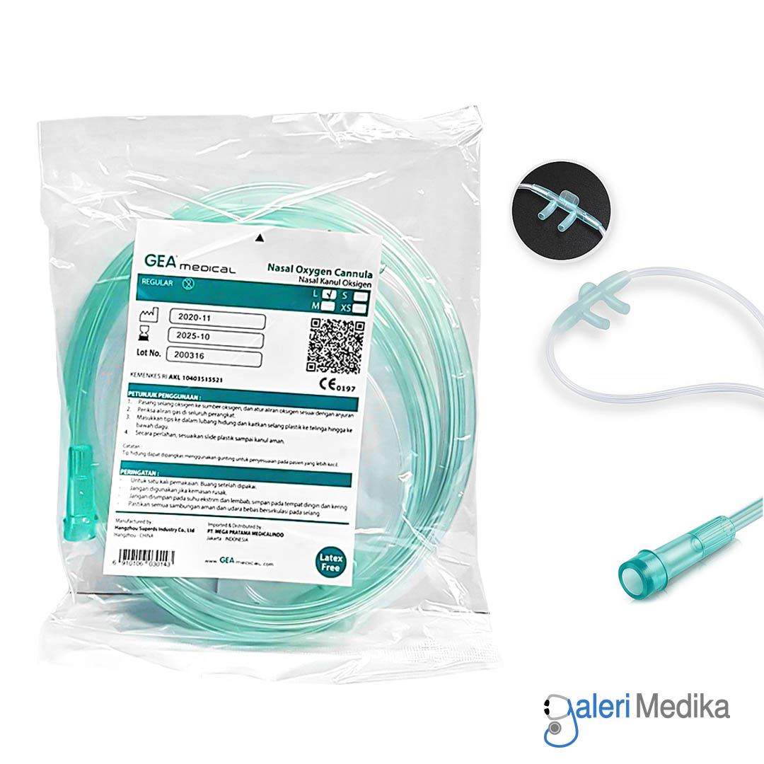 Selang Oksigen GEA Nasal Oxygen Cannula Latex Free