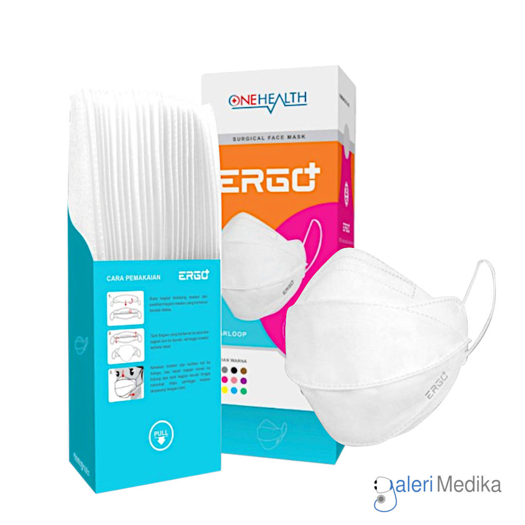 Masker Medis 4D OneHealth ERGO+ Earloop 3Ply Isi 25pcs