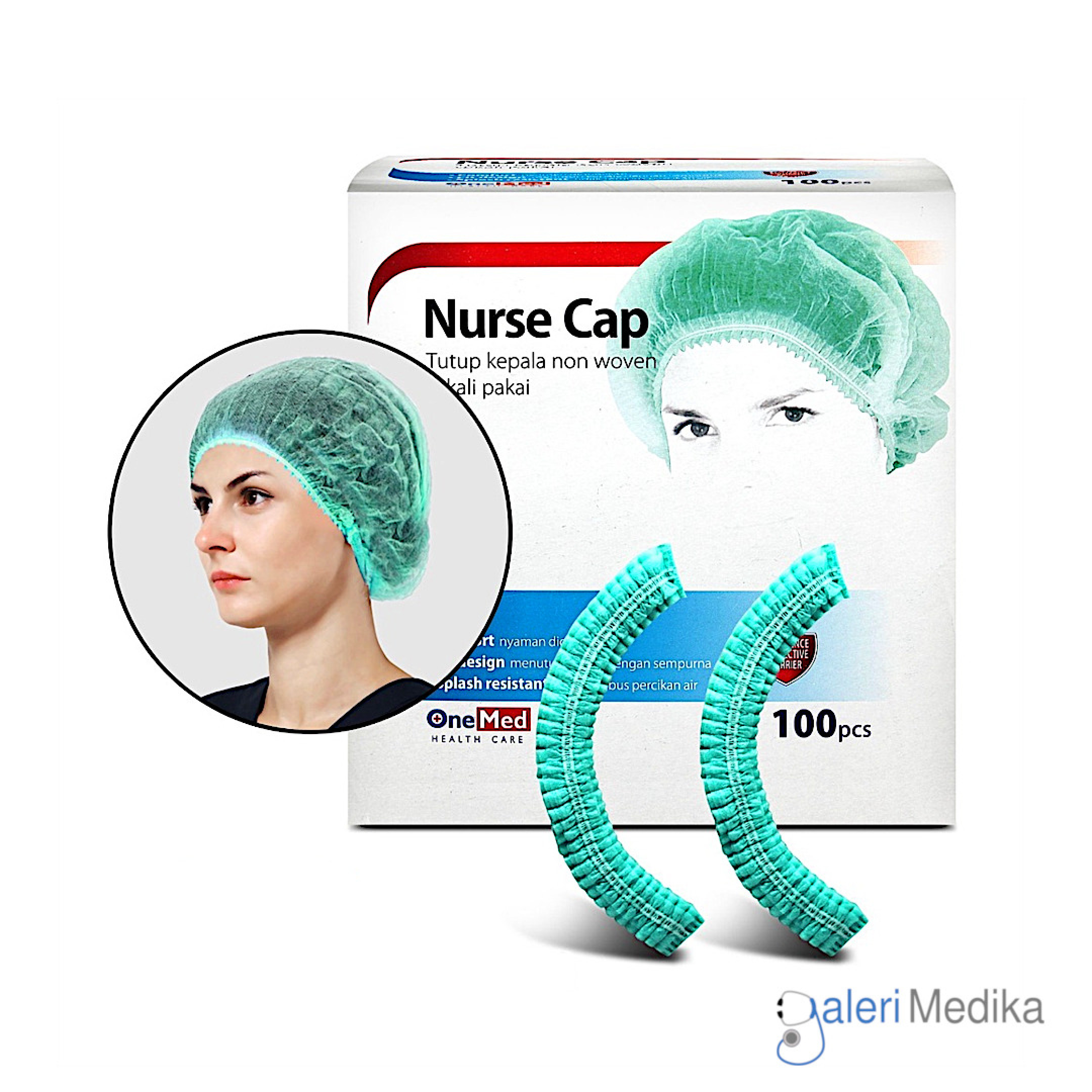 Onemed Nurse Cap / Hair Cap Isi 100pcs | Galeri Medika