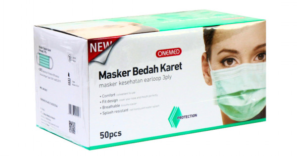 Onemed Masker Bedah Karet / Masker Earloop Box Isi 50 pcs | Galeri Medika