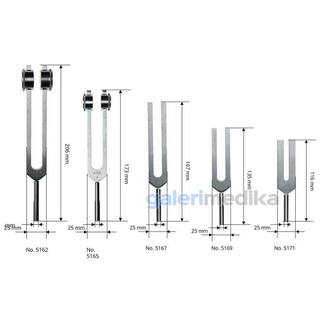 Riester Set Garpu Tala Tuning Forks Aluminium 5142 Isi 5pcs