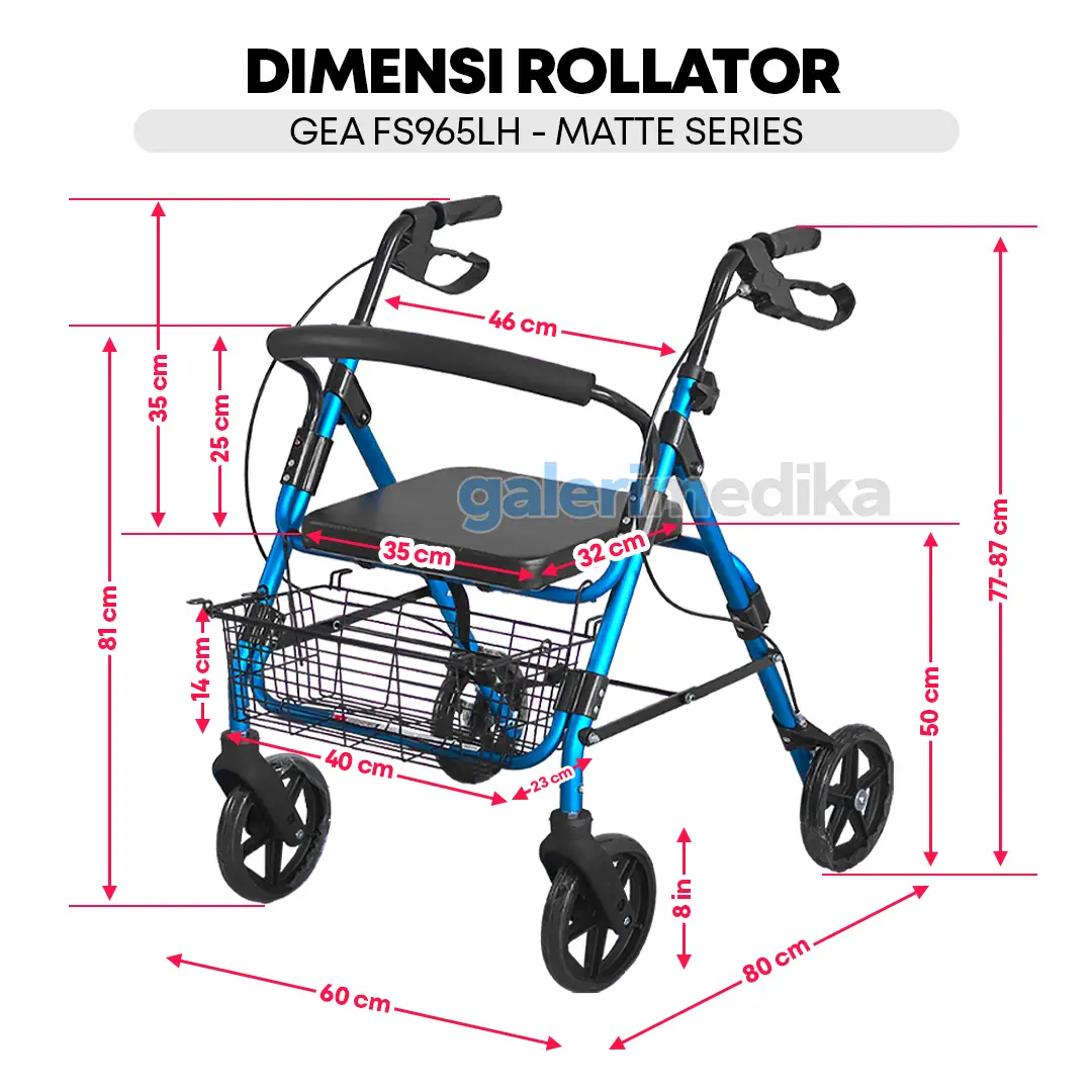 Rollator GEA FS965LH Alat Bantu Jalan dengan Roda