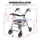 Rollator OneHealth KY 9148-LA Alat Bantu Jalan 2 Fungsi