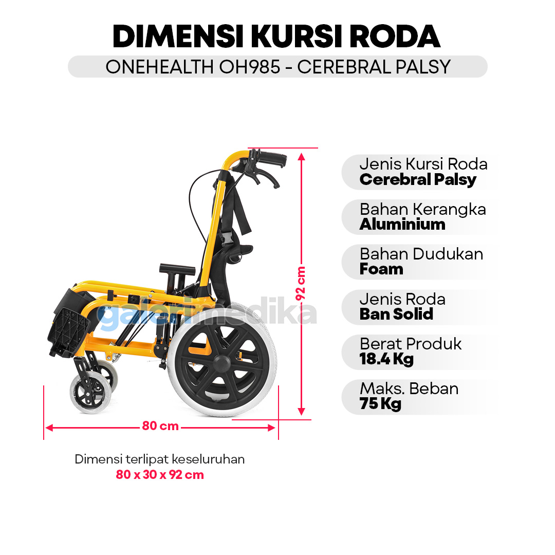 Kursi Roda Cerebral Palsy OneHealth OH985 Anak