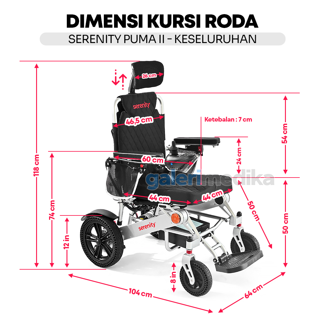 Kursi Roda Elektrik Reclining Serenity Puma II