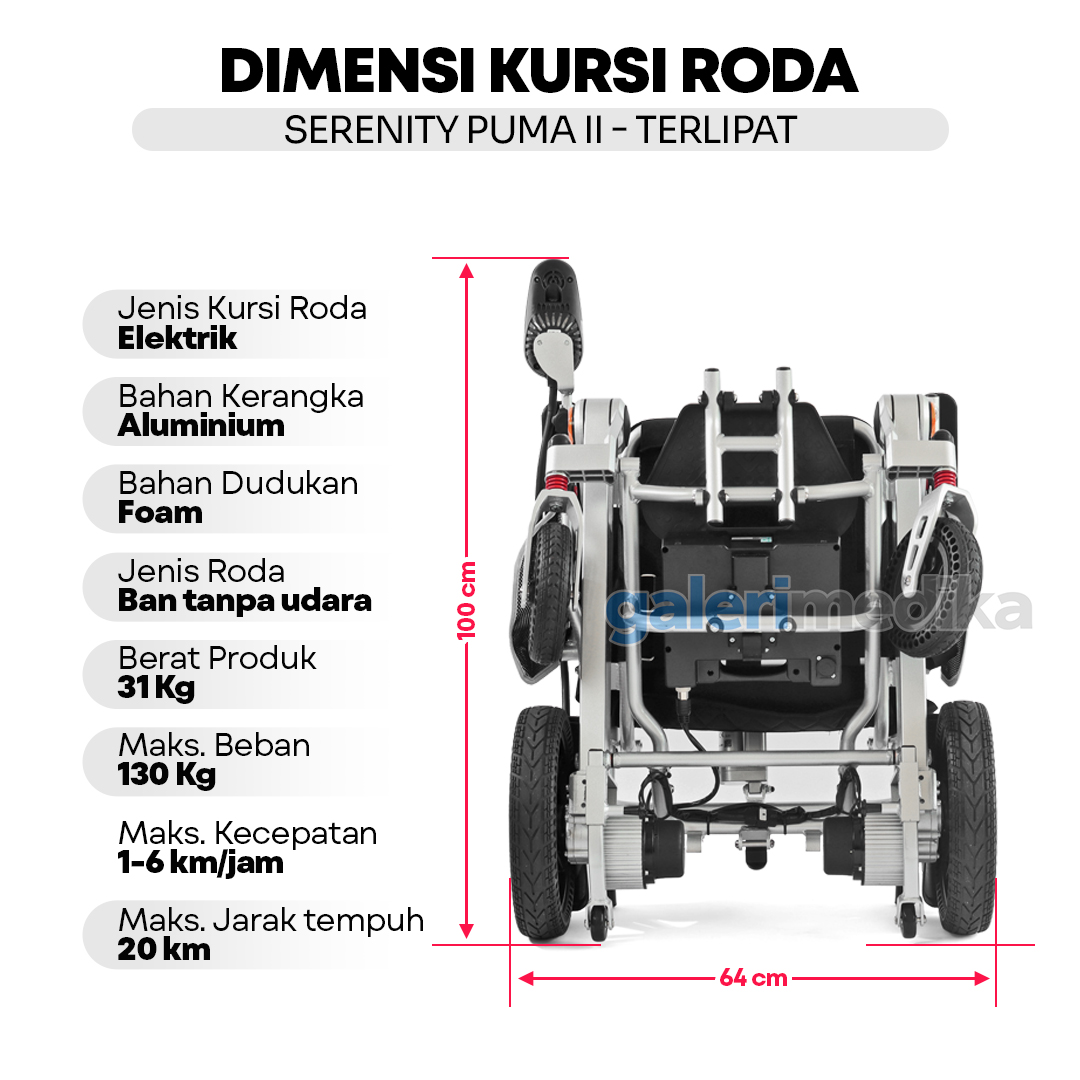 Kursi Roda Elektrik Reclining Serenity Puma II