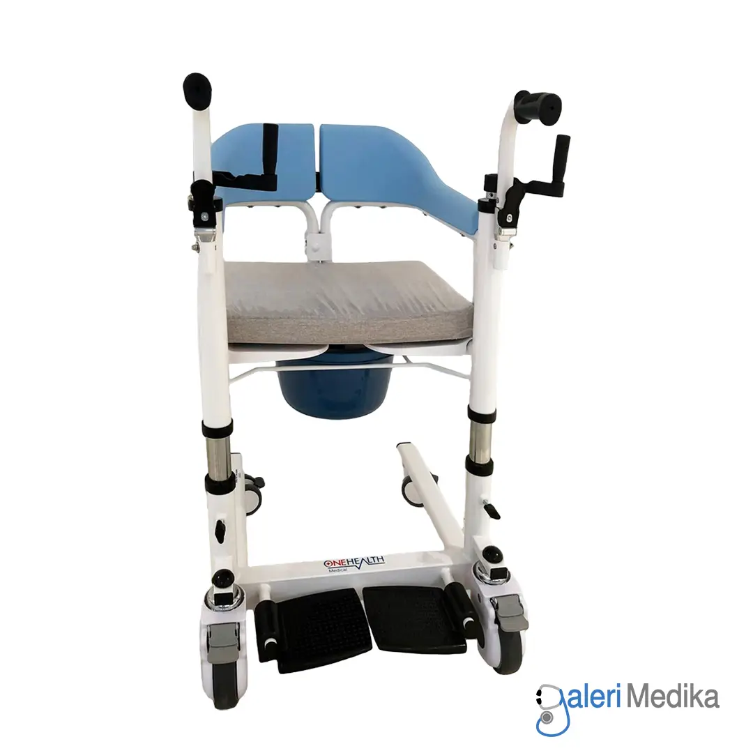 Kursi Roda Transfer Pasien OneHealth OH-TC02 Semi Hidrolik + Commode