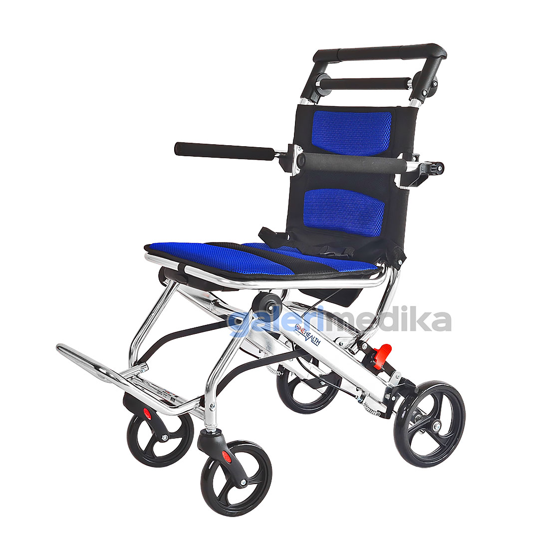 OneHealth OH900 Plus Kursi Roda Travel Aluminium + Handle