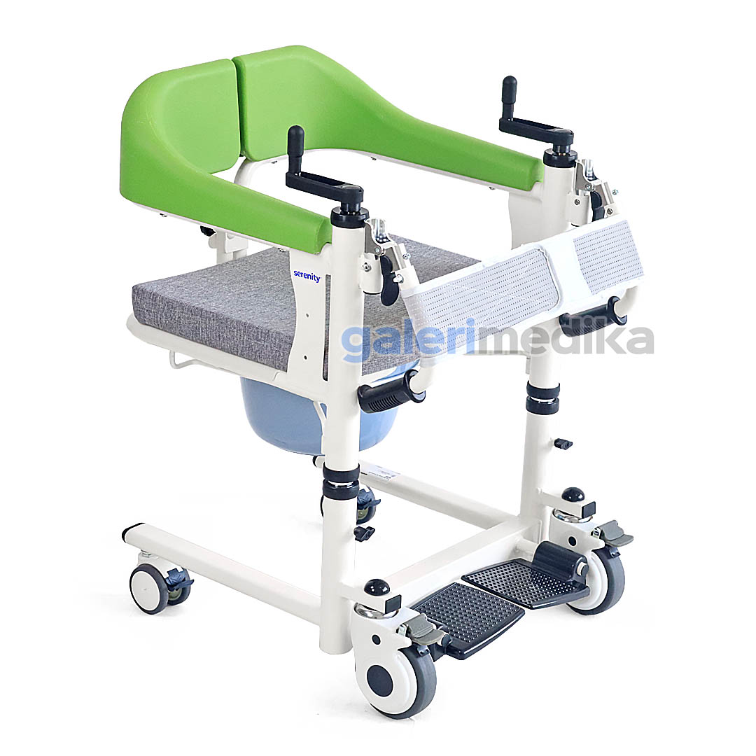 Kursi Roda Transfer Pasien Serenity TC-802 Semi Hidrolik + Commode