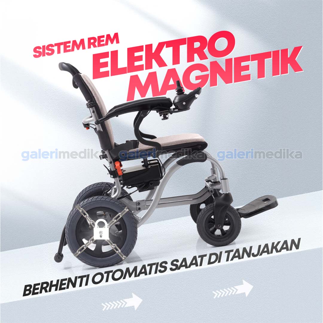 Kursi Roda Portable Elektrik Yuwell D130EL Lithium Battery Electric Wheelchair