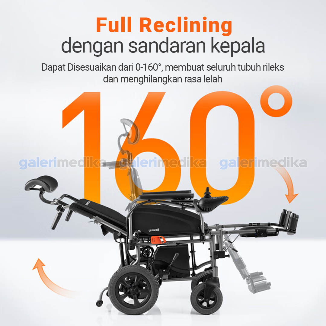 Kursi Roda Elektrik Full Reclining Yuwell D130TL Lithium Battery