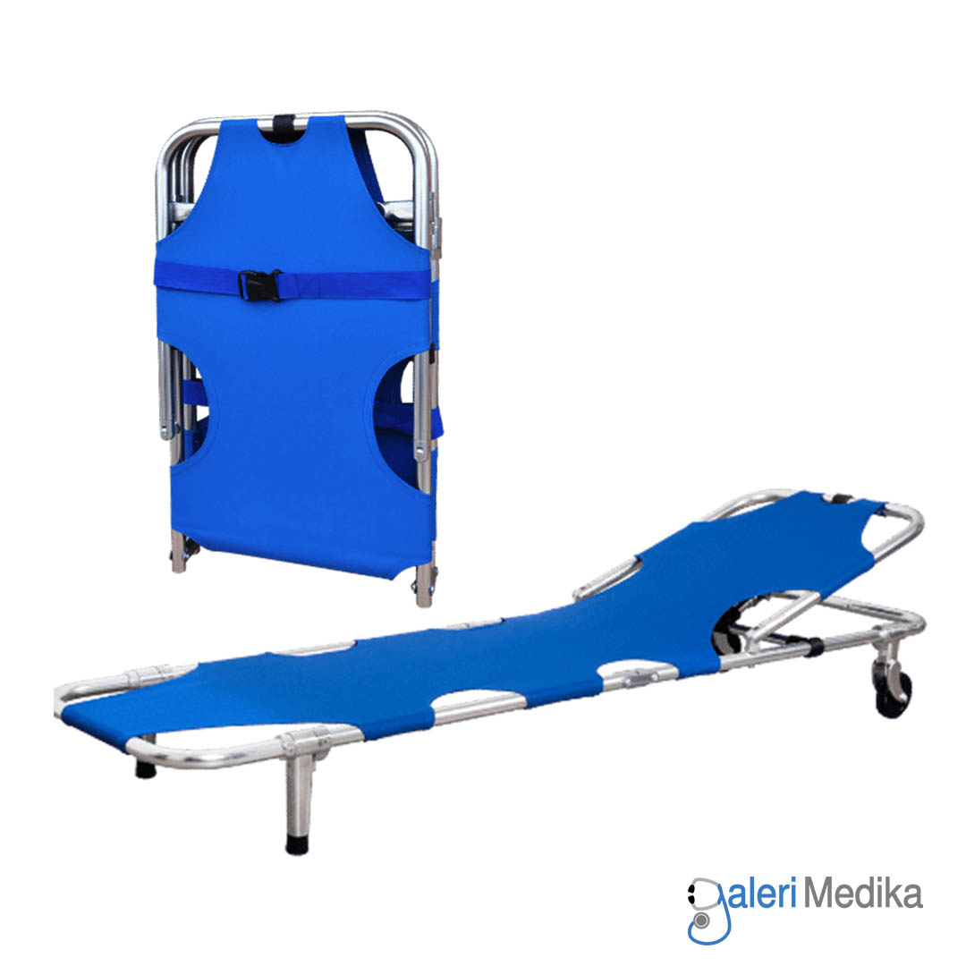 Tandu Lipat 2 OneHealth OH-D3 + Roda Folding Stretcher