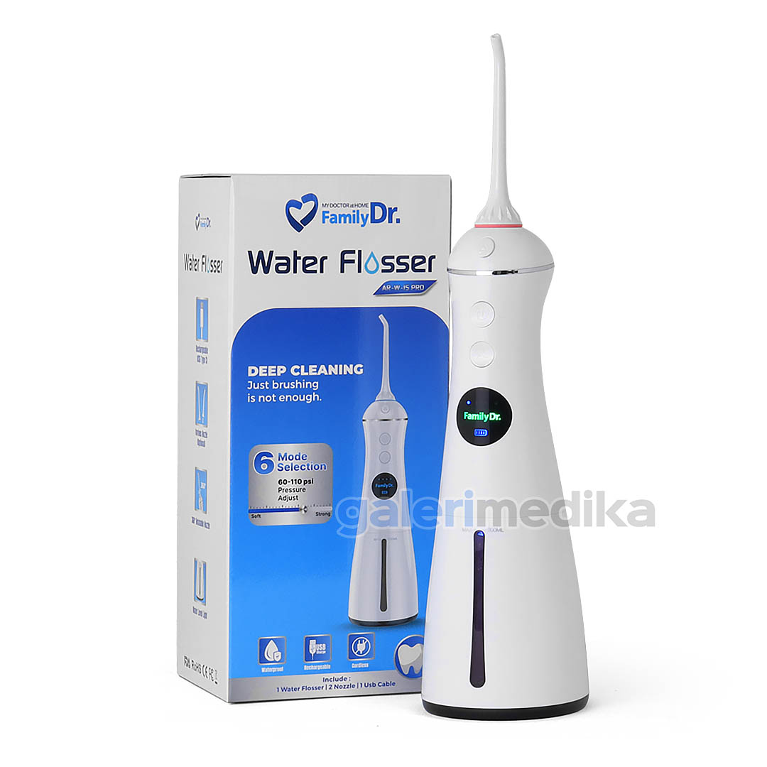 FamilyDr Water Flosser Pembersih Gigi Elektrik LCD Display