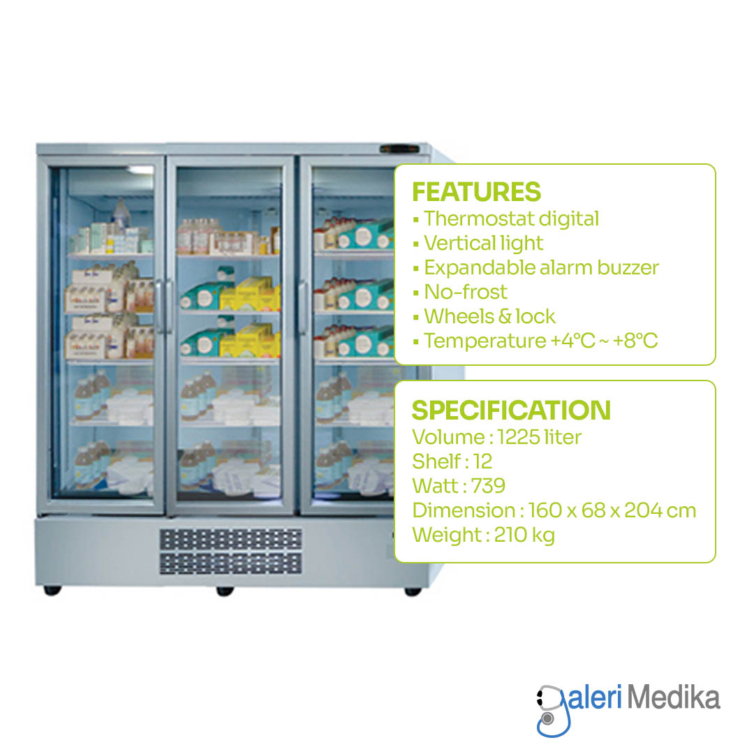 Kulkas Farmasi 1225 Liter 3 Pintu GEA EXPO-1300PH Pharmaceutical Refrigerator