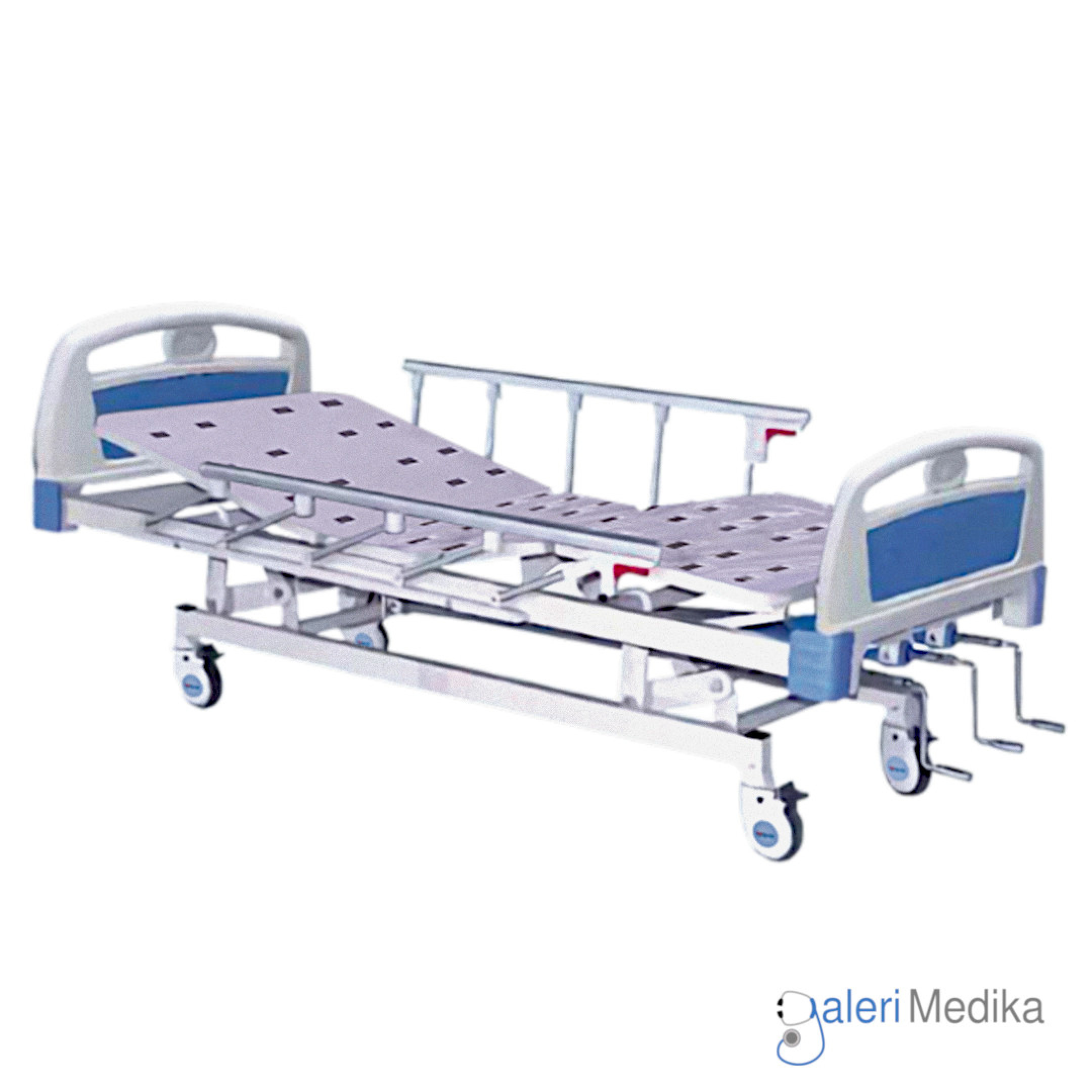 Ranjang Pasien OneHealth Manual Hospital Bed Deluxe 3 Crank + Tiang ...